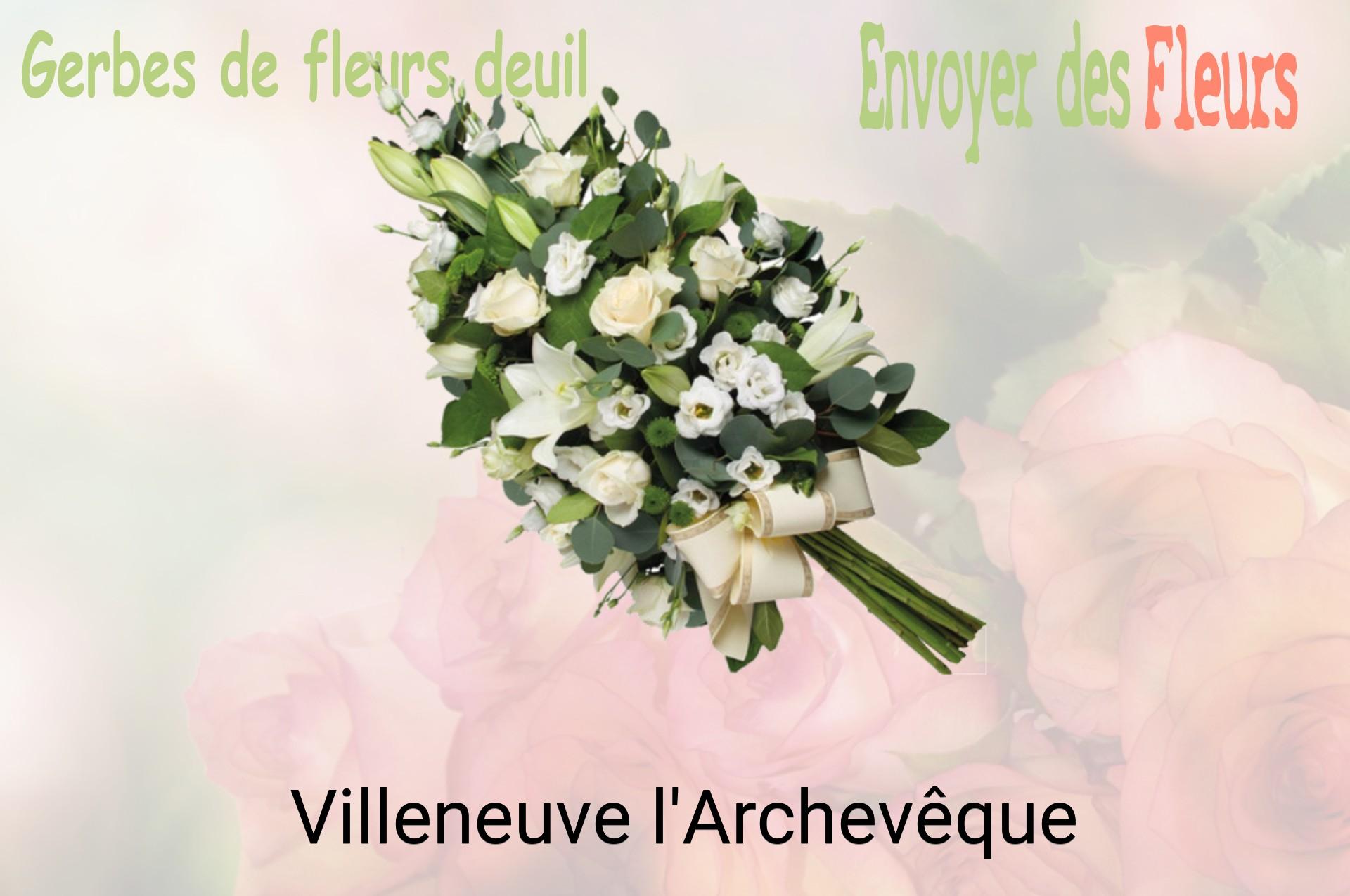Gerbe de fleurs de deuil livrée à Villeneuve-l'Archevêque
